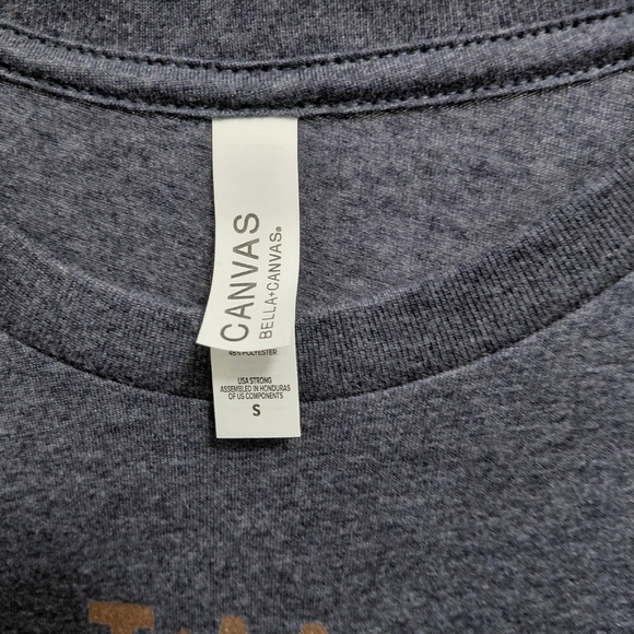 Bella Canvas Heather Gray Tee with Gold Accents - Picture 2 of 2